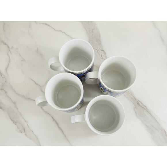 Oneida Sakura Coffee Mug Tea Cup Snowman 3 1/2" Debbie Mumm Stoneware x4 Vintage - Picture 8 of 12